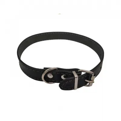 Zgarda din piele pentru caini Nr. 2 Petro Neagra 1,9 x 45 cm
