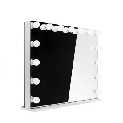 Oglinda machiaj, 15 spoturi LED, 3 culori lumina, comutator tactil, port USB incorporat