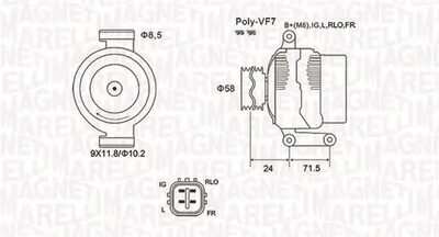 Alternator (12v, 130a) Potrivit Lexus Is Ii; Toyota Avensis, Corolla Verso, Rav 4 Iii, Verso 2.0d 2.2d 08.05-10.18