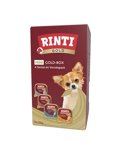 RINTI Gold Mini Multibox 8x100 g hrană câini adulți de talie mică