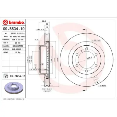 Disc frana BREMBO 09.B634.11