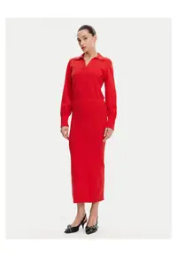Rochie tricotata de dama rosu - fabrica de calitate
