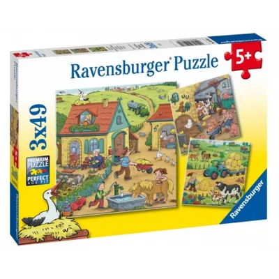Puzzle Munca la Ferma, 3x49 Piese
