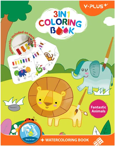 Carte de colorat acuarelă Y-Plus - Animale fantastice