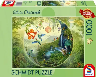 Puzzle Schmidt din 1000 piese - Yin și Yang: Pădurea Colibri
