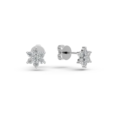 Cercei din aur alb cu diamante de 0.139ct