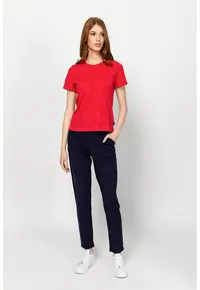 Tricou din bumbac cu model logo Meggie - Rosu vermillion
