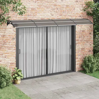 vidaXL Copertină de ușă neagră 400x100 cm, policarbonat