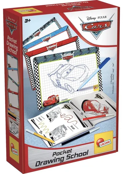 Set de desen Lisciani Giochi Mașinile – Școala de desen de buzunar 4+