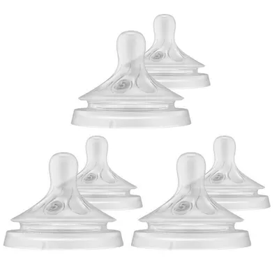 Set tetine, Philips Avent, Natural Response, 6 buc, Cu debit 5 (rapid), 6 luni+, Transparent