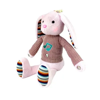 Iepure de plus muzical pentru bebelusi Babys Good Partner 34 cm