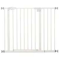 PawHut Poartă Extensibilă pentru Câini cu Montare prin Presiune, Barieră Închidere Automată și Extensie, 86x76.2 cm, Alb | Aosom Romania