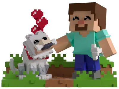 Figurină Youtooz Games: Minecraft - Taming a Wolf #13, 10 cm