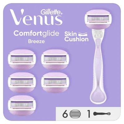 Aparat de ras pentru femei Gillette Venus Comfortglide Breeze, manere cu 6 rezerve incluse
