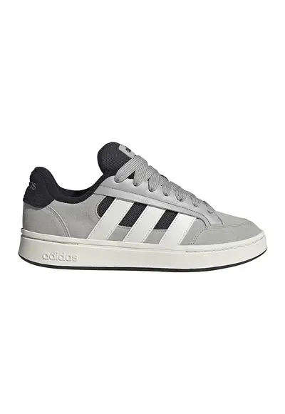 Pantofi sport Grand Court Alpha din piele intoarsa cu cusaturi contrastante - Negru/Gri deschis/Alb murdar