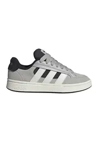 Pantofi sport Grand Court Alpha din piele intoarsa cu cusaturi contrastante - Negru/Gri deschis/Alb murdar