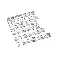 Ornament plastic auto cromat litere, cifre si semne 3D
