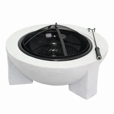 Semineu pentru terasa KLUGMEISTER KY7347FP, material otel cu baza din oxid de magneziu, dimensiuni 73x73x46 cm