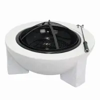 Semineu pentru terasa KLUGMEISTER KY7347FP, material otel cu baza din oxid de magneziu, dimensiuni 73x73x46 cm