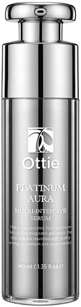Ottie Platinum Aura Ser facial rejuvenator cu caviar negru și platină, 40 ml