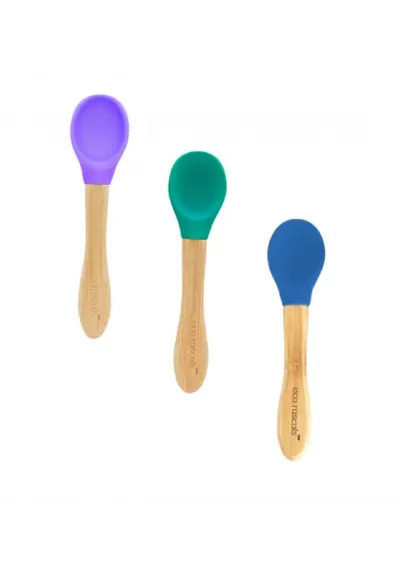 Set 3 lingurite bambus mov, verde, albastru eco rascals