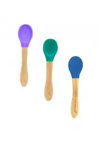 Set 3 lingurite bambus mov, verde, albastru eco rascals