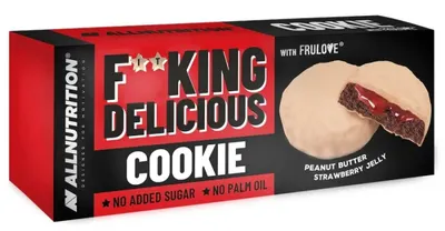 AllNutrition Fitking Delicious Cookie, căpșuni, 128 g