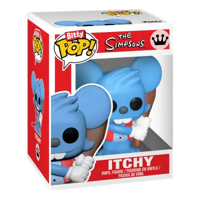Set 4 figurine - Funko Pop! Bitty - The Simpsons, Itchy - Marge Simpson - Moe Szyslak -Chief Wiggum