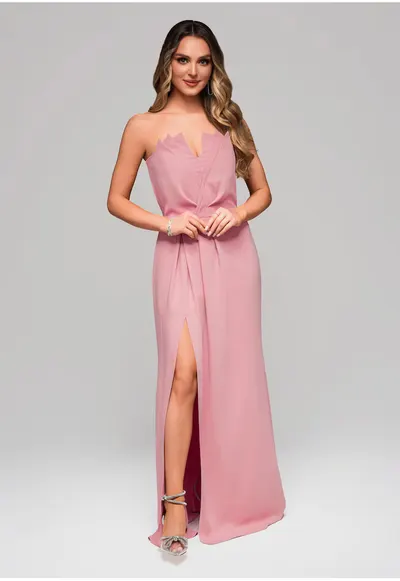 Rochie de seara LA-OM-DLR083 Regular Fit roz - Roz