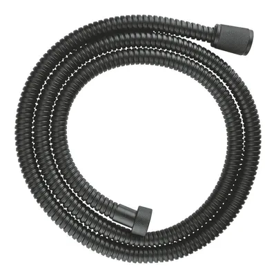 Furtun dus Grohe MetalFlex 27502KS1, 1/2 inch x 1/2 inch, 1.5 m, anti-rasucire, metalic, mat, Negru