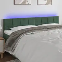 Gossi tablie de pat cu led, verde inchis, 160x5x78/88 cm, catifea
