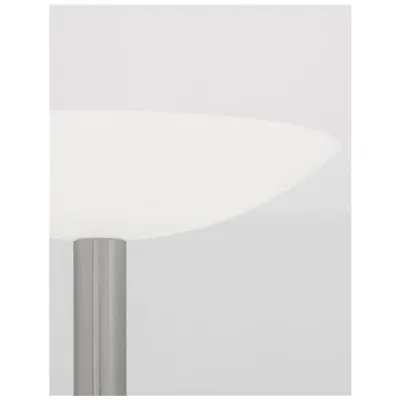 Lampa podea ROCCO Satin Nickel Metal & Acrylic Mat Alb Sticla LED 30 Wat 230 Volt 2700Lm 3000K IP20