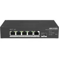 Switch Smart managed 4 porturi Hikvision DS-3T1306P-SI-HS, 10/100 MBps PoE, 1 port Gigabit SFP, 1 port Gigabit RJ45