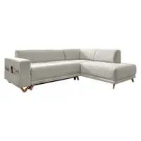 Colțar bej extensibil/cu spațiu de depozitare (cu colț pe partea dreaptă/în formă de ”L”) Classy Sophie – Miuform