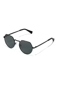 Ochelari de soare rotunzi unisex polarizati cu lentile uni - Negru