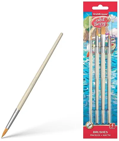 Set pensule pentru pictură Erich Krause Art Berry - Synthetic, 4 bucăți