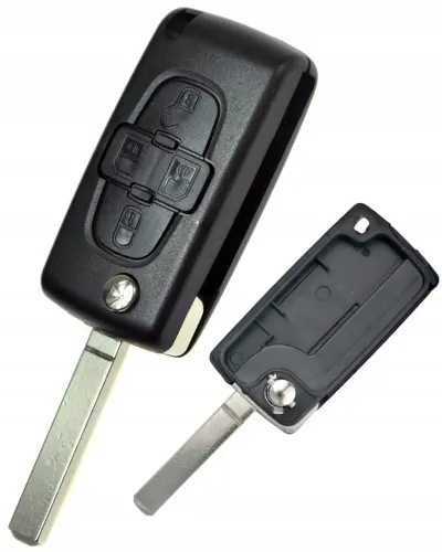 Carcasa cheie briceag Techstar cu 4 butoane pentru Peugeot 1007 – model flip compatibil BRE2247
