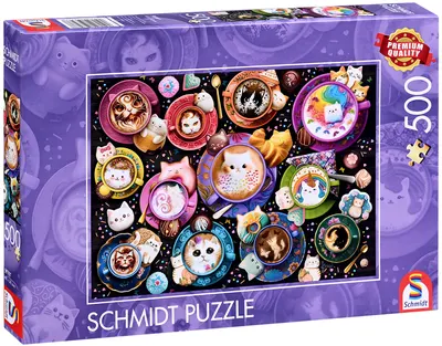 Puzzle Schmidt din 500 de piese - Pisicuțe în cafea