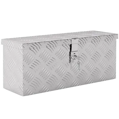 HOMCOM Cutie de Scule de 2 kg cu Încuietoare cu Cheie și Geantă pentru Unelte, 50x15.5x20.5 cm, Argintiu | Aosom Romania