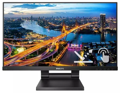Monitor Philips - 242B1TC/00, 23.8", FHD, IPS, Touch, negru