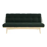 Canapea variabilă cu tapițerie din catifea reiată Karup Design Folk Raw/Dark Green