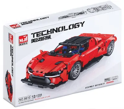 Constructor MJI: Technology Car - Mașină sport roșie, 1208 piese