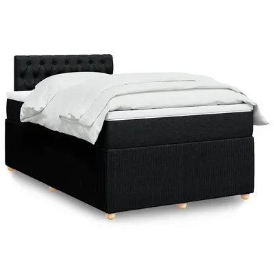 Gossi pat box spring cu saltea, negru, 120x200 cm, textil