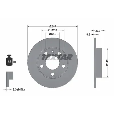 Disc frana TEXTAR 92106203