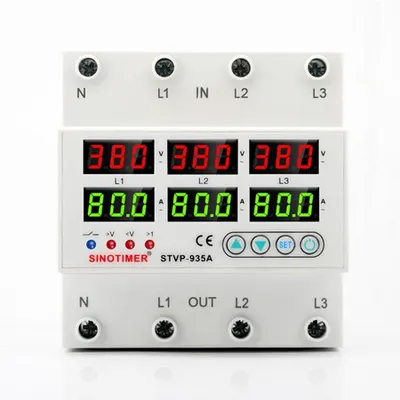 Releu TRIFAZIC siguranta digitala de protectie tensiune afisata 380V programabil intre 1-80A STVP935-80A-380