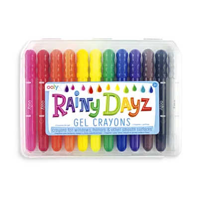 Creioane cu gel pentru geam si sticla, Rainy Dayz, set 12 culori lavabile