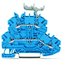 Double-deck terminal block; Through/through terminal block; N/N; with marker carrier; suitable for Ex i applications; for DIN-rail 35 x 15 and 35 x 7.5; 1 mm²; Push-in CAGE CLAMP®; 1,00 mm²; blue