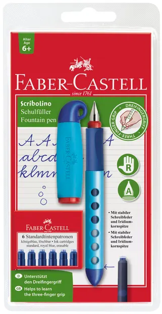 Stilou pentru copii Faber-Castell - Scribolino, cu rezerve
