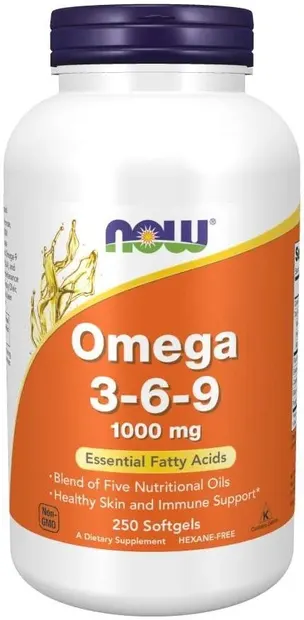 Omega 3-6-9, 1000 mg, 250 capsule moi, Now