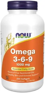 Omega 3-6-9, 1000 mg, 250 capsule moi, Now